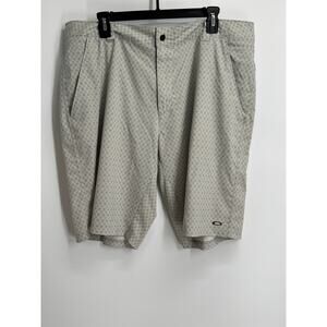 Oakley Y2K Men’s 38 Gray Golf Shorts Geometric Print‎ Athletic 11” Inseam Summer
